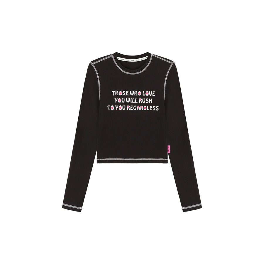 CHUU Those Who Love You Cropped Slim T-Shirt