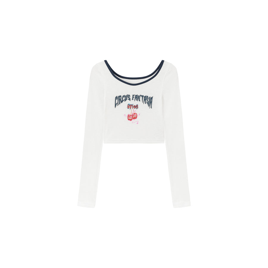 CHUU Circus Line Color Cropped T-Shirt