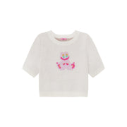 Funny Rabbit Crop Soft Knit Sweater