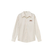 Star Logo Vertical Stripe Loose Fit Shirt