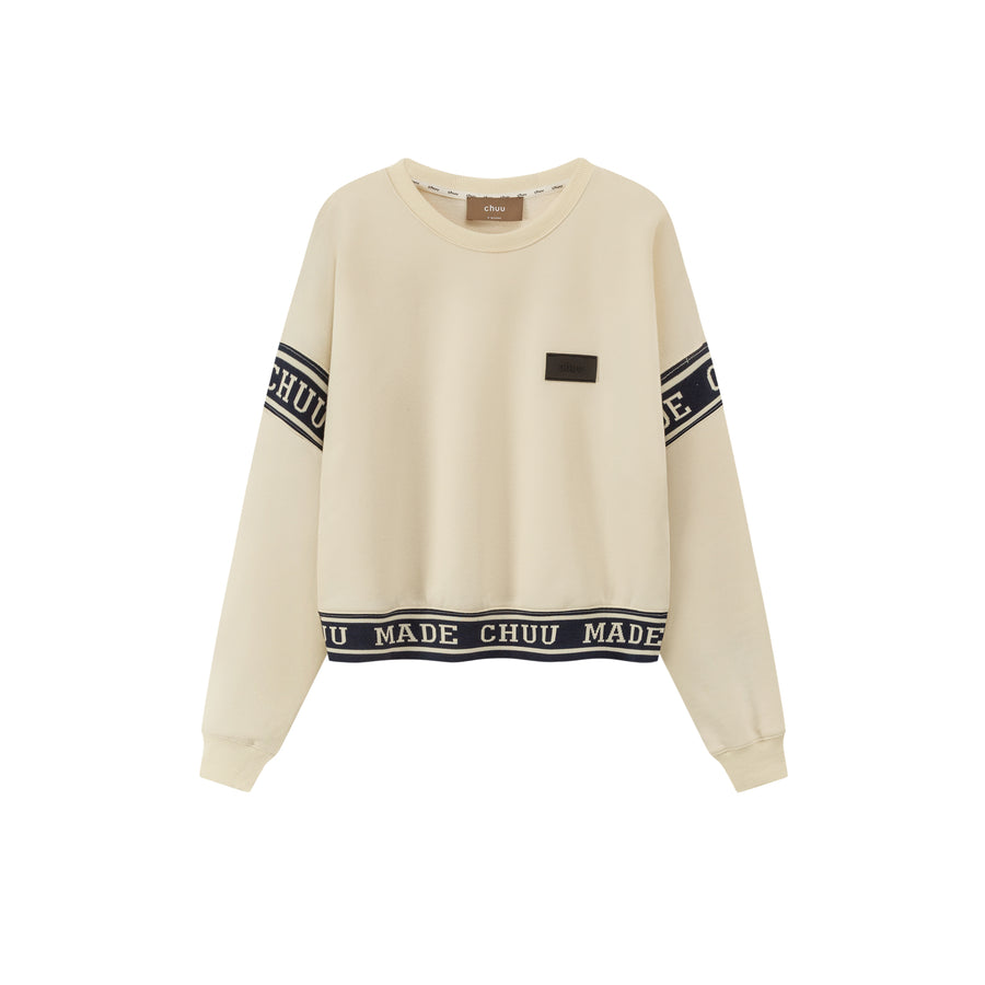 CHUU Solid Color Round Neck Sweatshirt