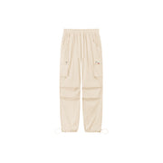 Basic Color String Cargo Wide Pants