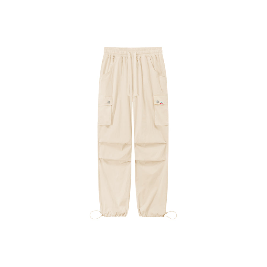 CHUU Basic Color String Cargo Wide Pants