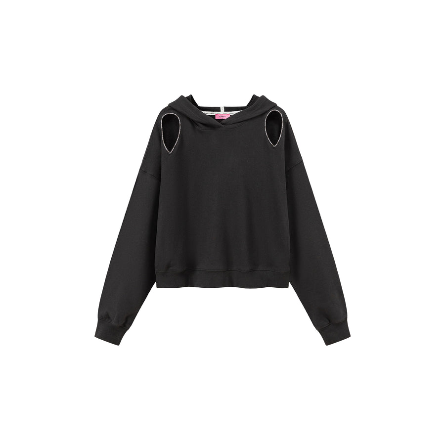 CHUU Cutout Shoulder Hoodie