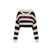 Pretty Bold Striped Cropped Knit Sweater