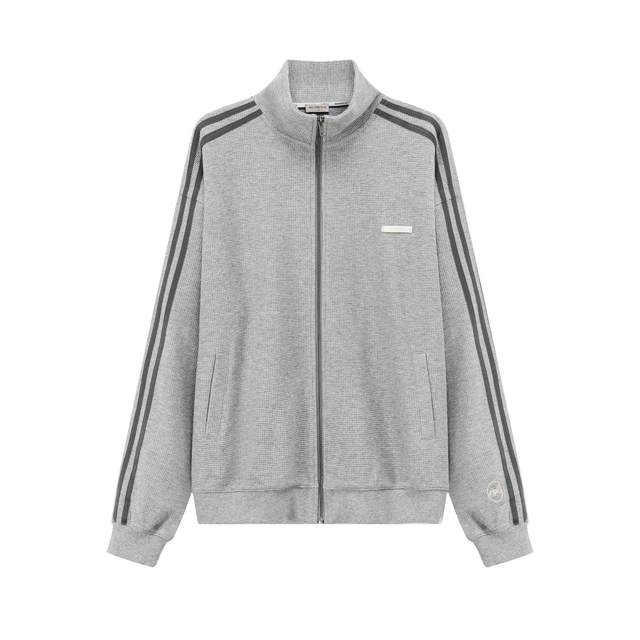 CHUU Casual Waffle Zip-Up