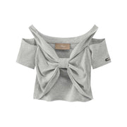 Shirring Off Shoulder T-Shirt