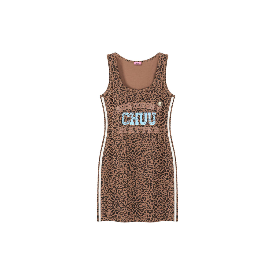 CHUU Leopard Chuu Matter Slim Mini Dress