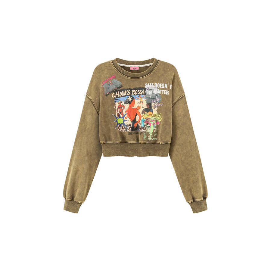 CHUU Sized Doesnt Matter Beach Day Printed Sweatshirt