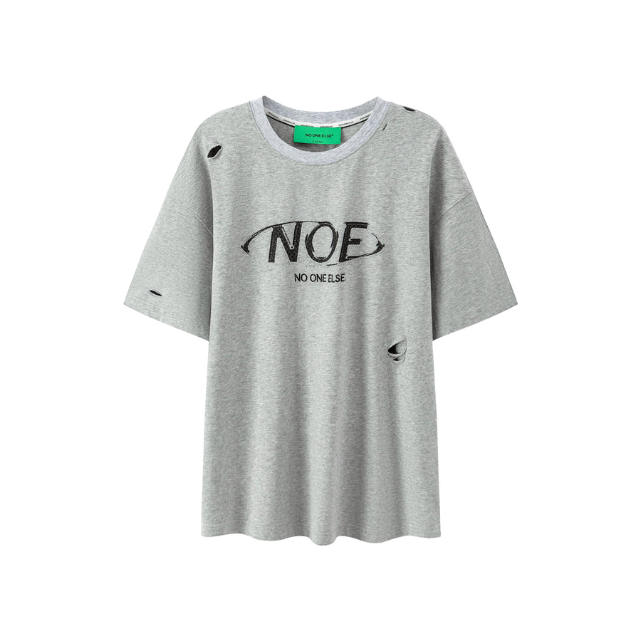 CHUU Damaged Cutout Loosefit T-Shirt