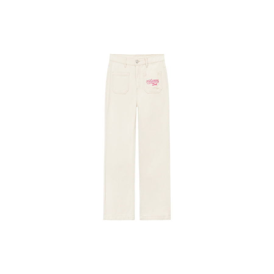 CHUU Embroidered Chuu Pocket Pants