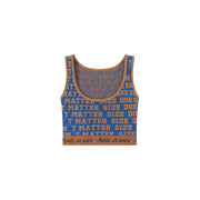 Size Doesnt Matter Lettering Cropped Sleeveless Top