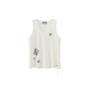 Fragile Tag Ripped Sleeveless Top