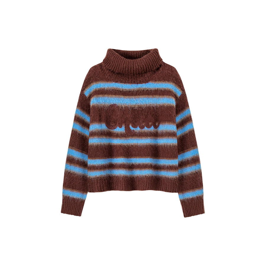 CHUU Loving You Two-Ways Stripe Knit Sweater