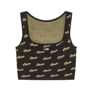 Logo Crop Sleeveless Knit Top