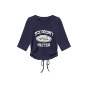 Size Doesnt Matter Back Cut Out Cropped T-Shirt