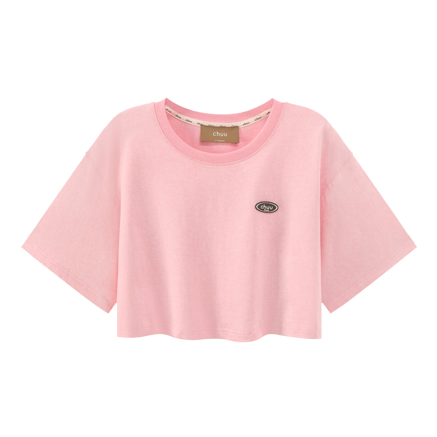 CHUU Chuu Logo Overfit Crop T-Shirt