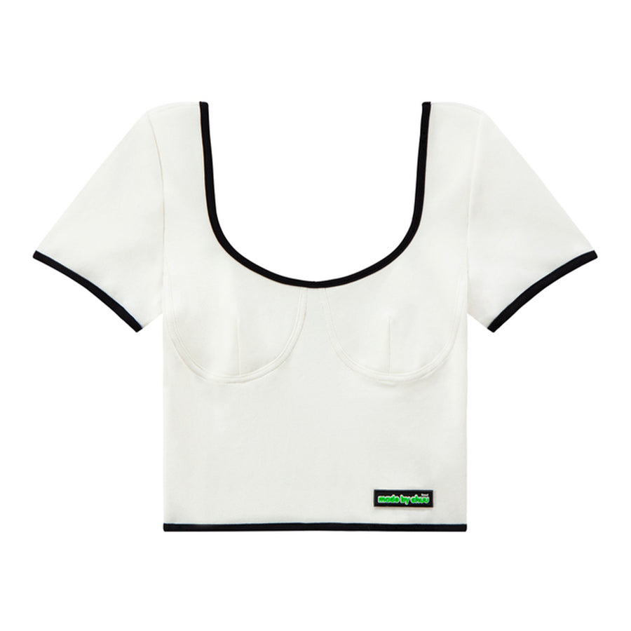 CHUU Deep U-Neck And Back Crop Top