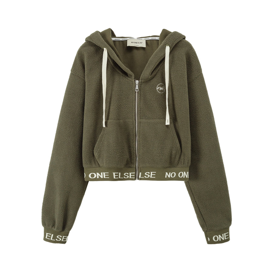 CHUU Fleece Loose Zip-Up Hoodie