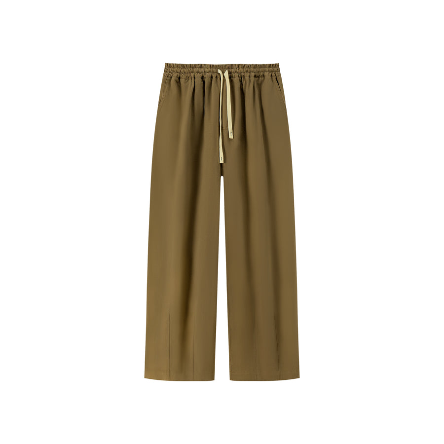 CHUU Cotton Ankle Cropped Wide Pants