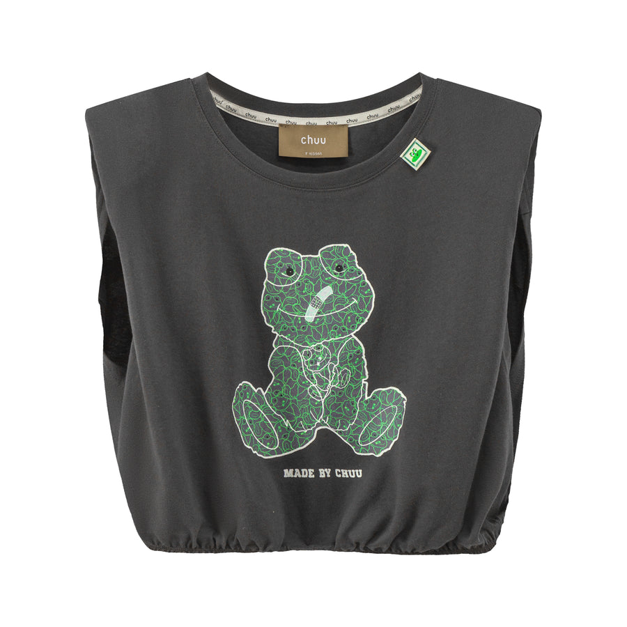 CHUU Happy Frog Shoulder Pad T-Shirt