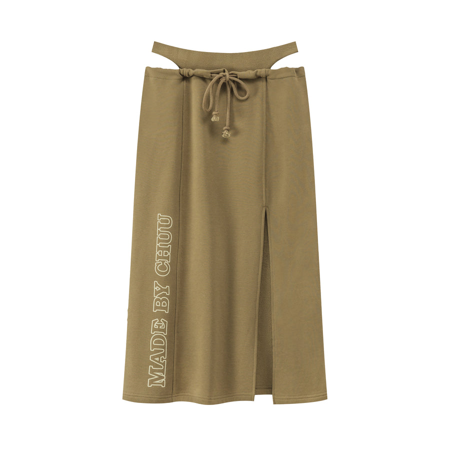 CHUU Front Slit Sport Midi Skirt