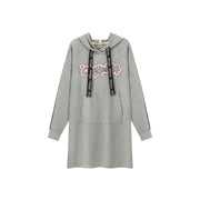 Front Pocket Hood Sweatshirt Mini Dress