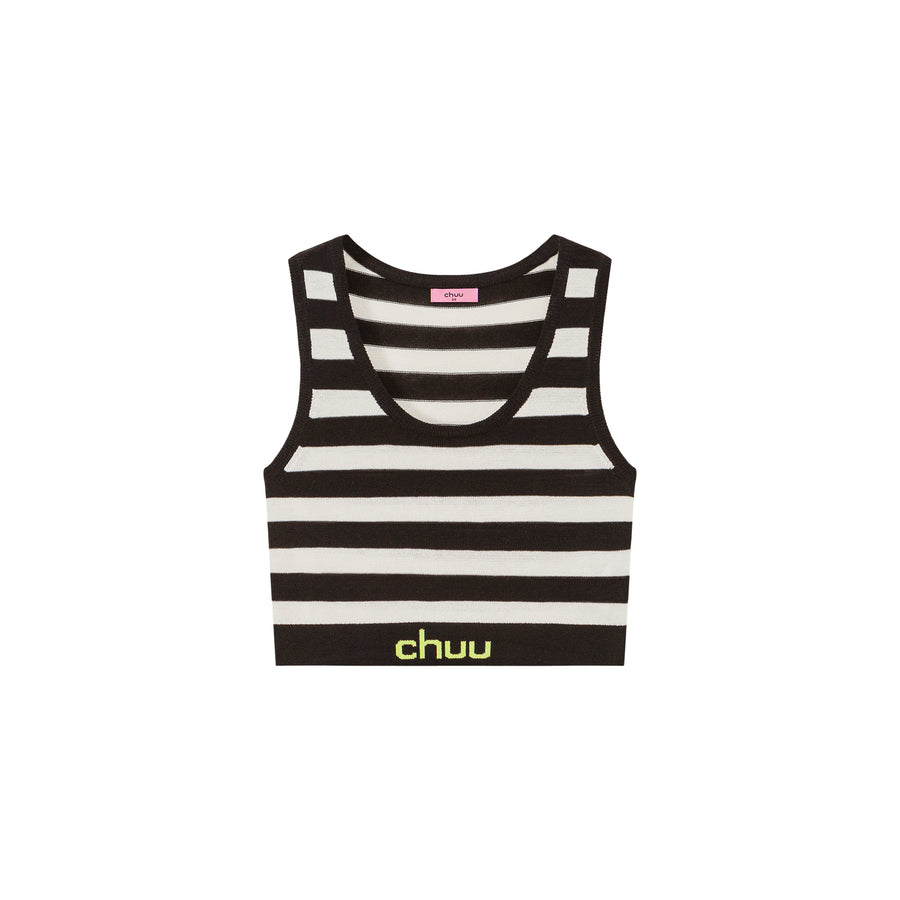 CHUU Striped Crop Top