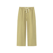 Cotton Ankle Cropped Straight Pants