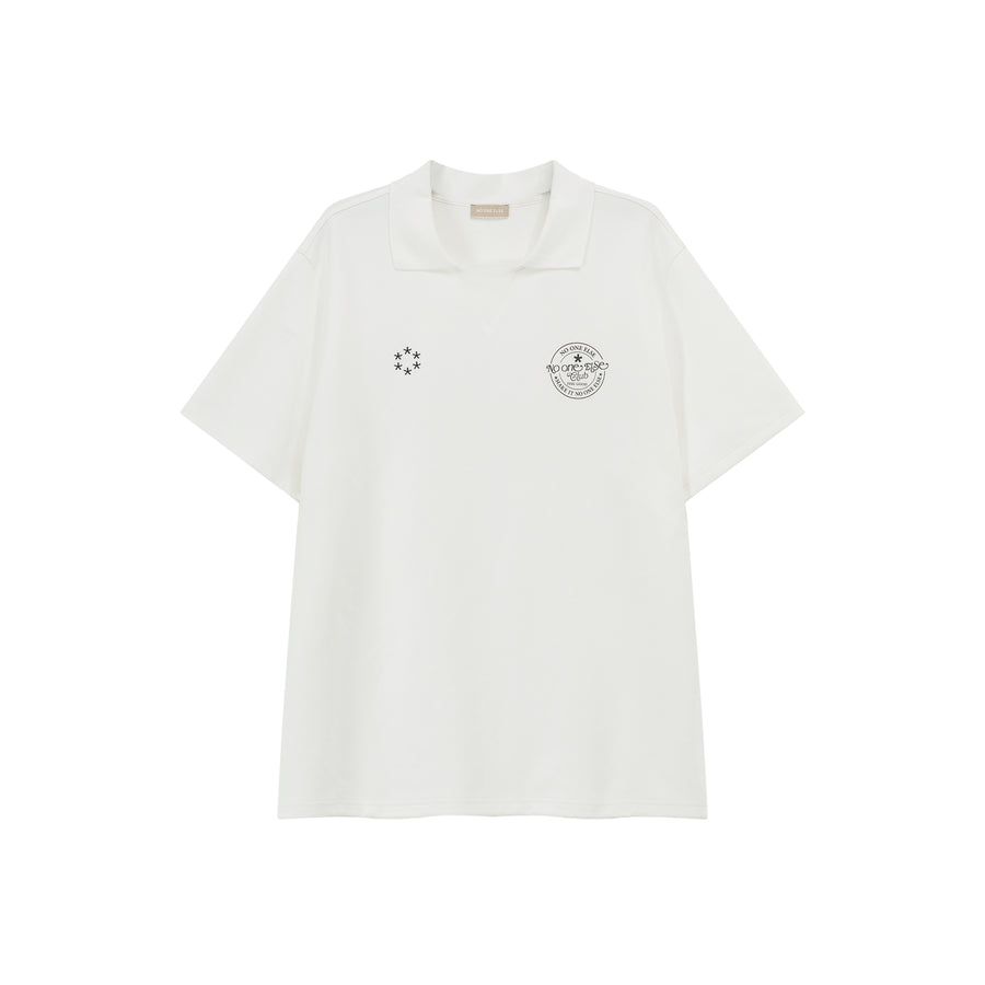 CHUU Star Circle Boxy Polo T-Shirt