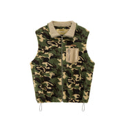 Camouflage Fleece Zip-Up Vest Jacket