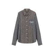 Bell Sleeves Striped Check Shirt