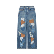 Heart Wide Denim Jeans