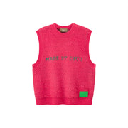 I Know Best Round Loose Fit Sleeveless Knit Vest