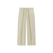 Cotton Ankle Cropped Wide Pants