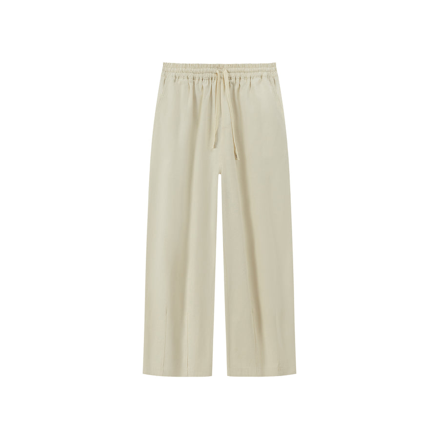 CHUU Cotton Ankle Cropped Wide Pants