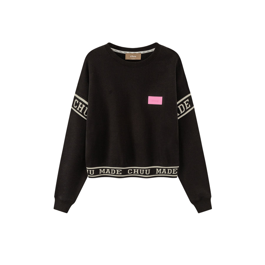 CHUU Solid Color Round Neck Sweatshirt