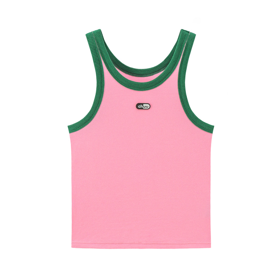 CHUU Color Matching Simple Logo Sleeveless Top