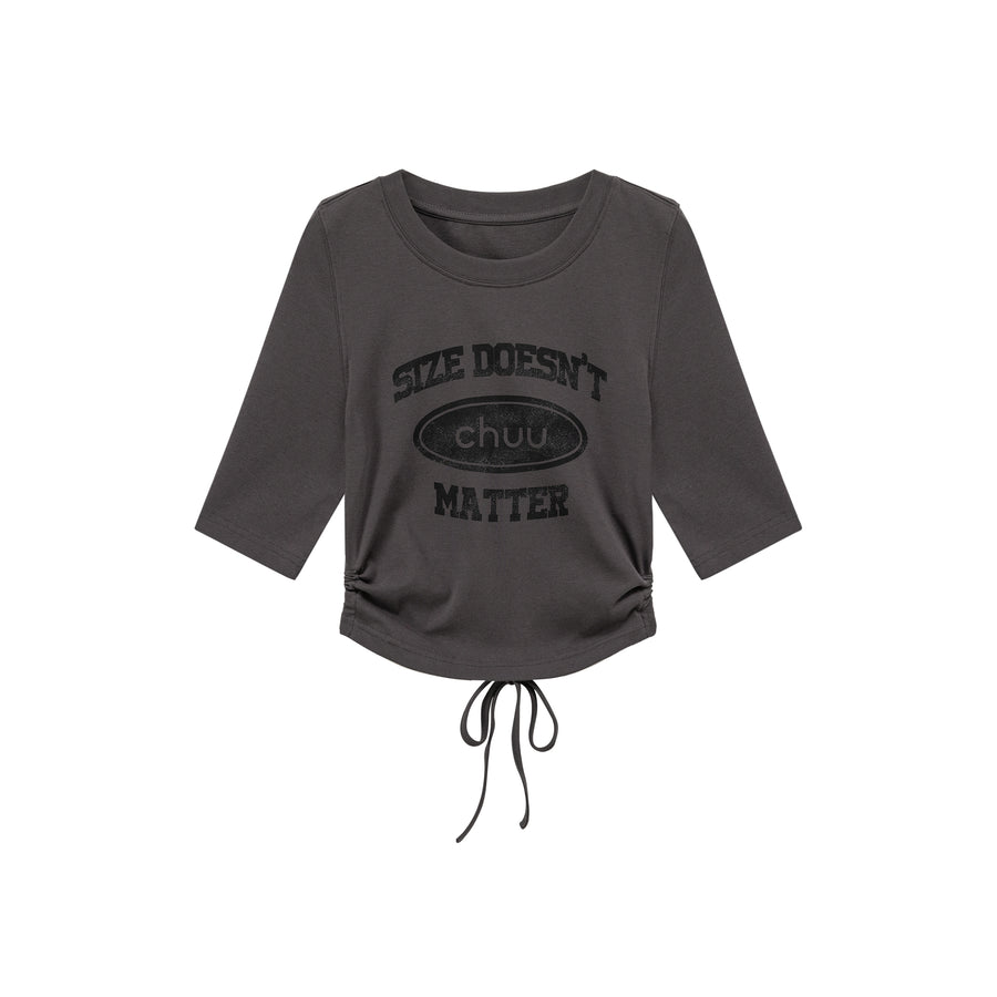 CHUU Size Doesnt Matter Back Cut Out Cropped T-Shirt