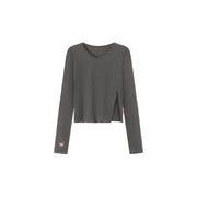 Slim Side Slit Long Sleeve T-Shirt