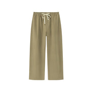 Cotton Ankle Cropped Straight Pants