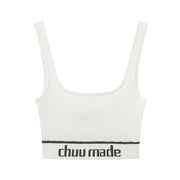 Chuu Made Ribbed Crop Sleeveless Top