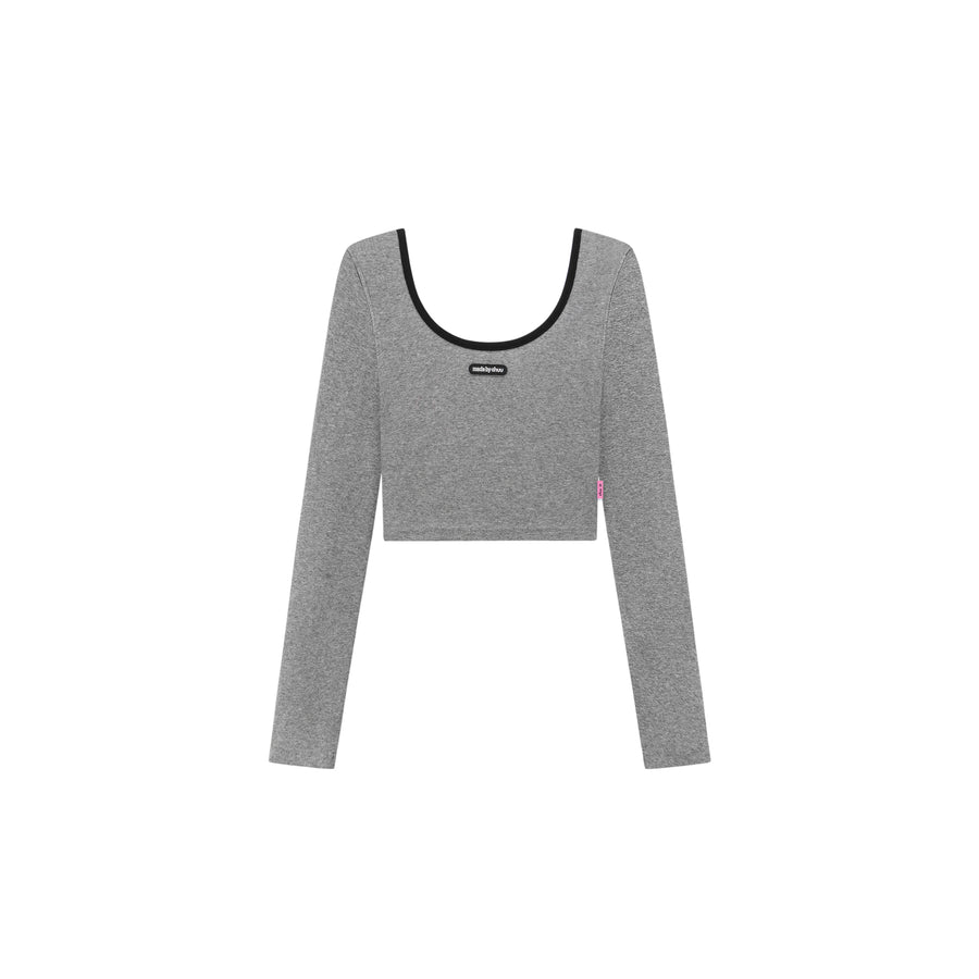 CHUU U-Neck Cropped T-Shirt