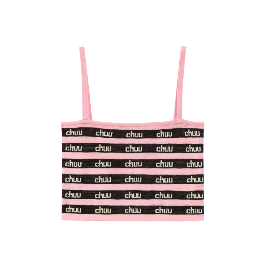 CHUU Chuu Logo Stripes Crop Cami Top