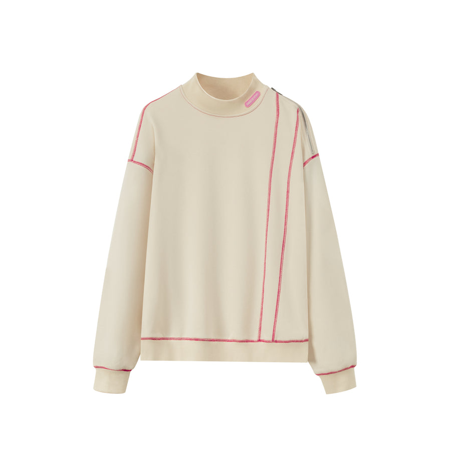 CHUU Babe Half Turtleneck Loose Fit Sweatshirt