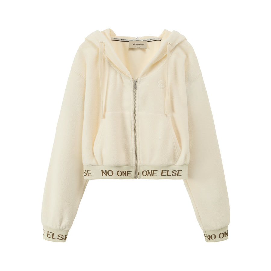 CHUU Fleece Loose Zip-Up Hoodie