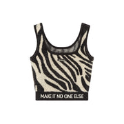 Lettering Soft Fluffly Sleeveless Crop Top