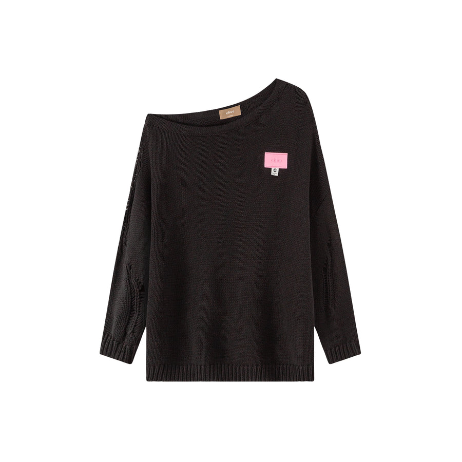 CHUU Let It Fall Off Shoulder Loose Knit Sweater