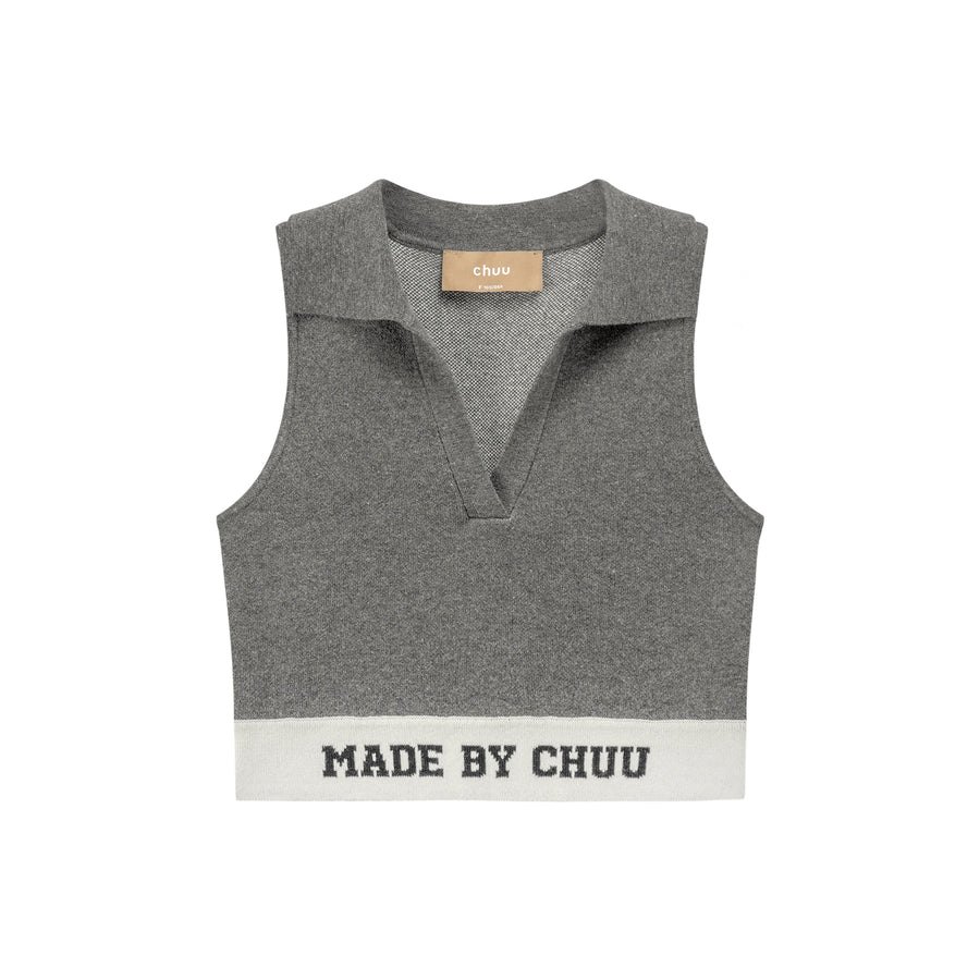 CHUU Wavy Waves Crop Top