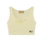 Cute Neckline Crop Sleeveless Top